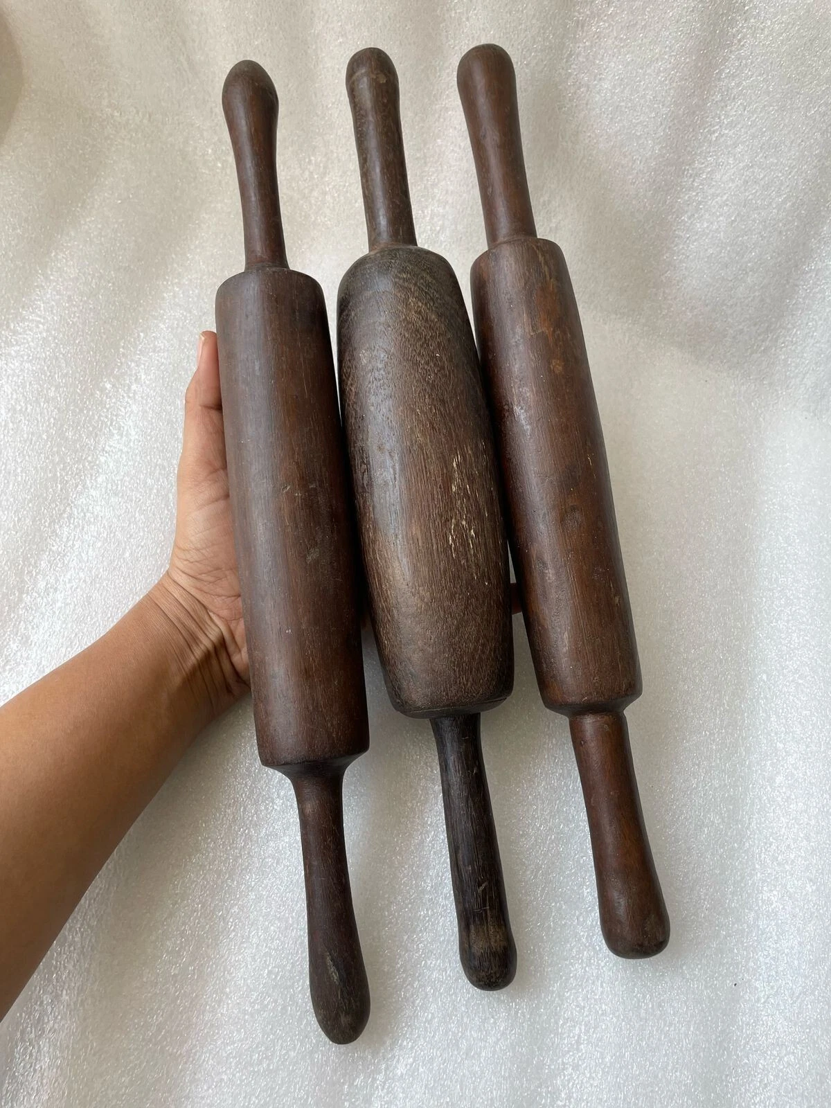 Vintage Wooden Rolling Pin Set of 3, Belan, Kitchenware Rolling Pin - 236