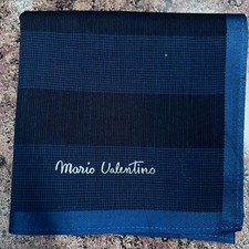 DARK BLUE LAYERS ART HOUNDSTOOTH HANKY CLASSIC VTG COTTON MEN POCKET SQUARE 18"
