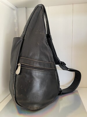AmeriBag Healthy Back / Brown Bag Black Leather Sling Unisex  display picture 1