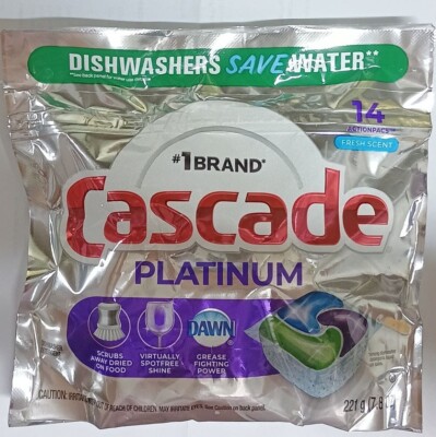 CASCADE Platinum 'Fresh Scent' Dishwasher PACS für Spülmaschinen 14St/ 221 grUSA