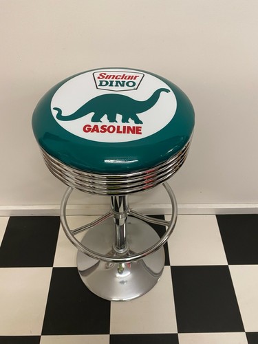SINCLAIR DINO GASOLINE BOWSER PREMIUM BAR STOOL ADJUSTABLE HEIGHT HOT ROD - Picture 4 of 9