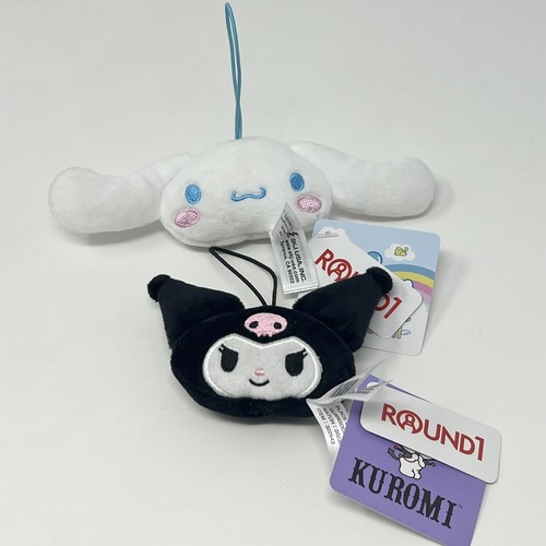 Sanrio X Kuromi & Cinnamoroll 2" mini pluszowy brelok zestaw okrągły 1 jeden arcade