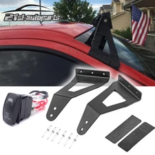 For 2004-2020 Ford F150 52" Curved LED Light Bar Upper Roof Mount Bracket Switch