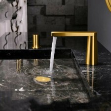 Bathroom Luxury Gold Brass Brushed basin Mixer Single Round Handle Basin Tap