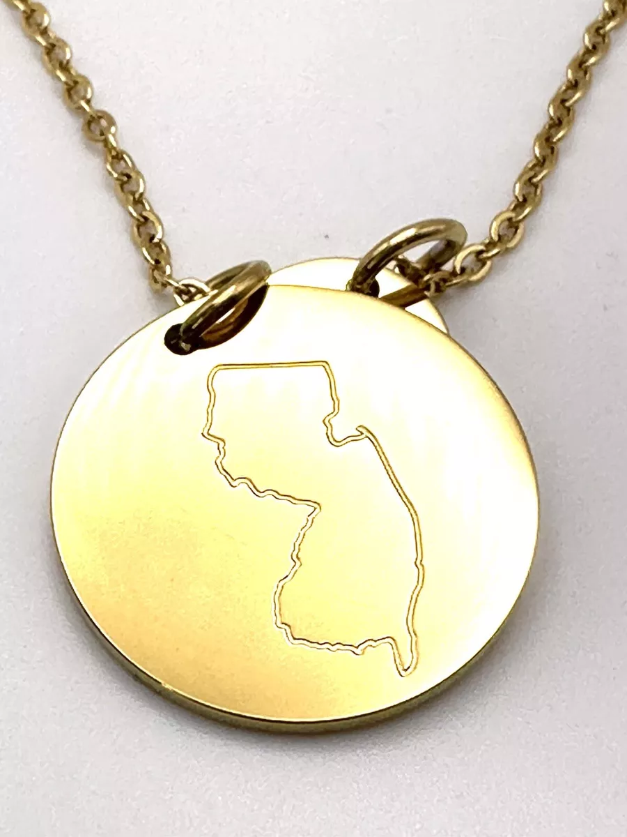 New Jersey NJ State Necklace Charm LDS Sister Missionary Mom Wife Statesman Ties