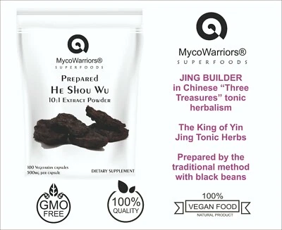MYCOWARRIORS HE SHOU WU PREPARED EXTRACT 10:1 100 VCaps | EXTRACT GRANULES 5:1 100G FO TI TEA
