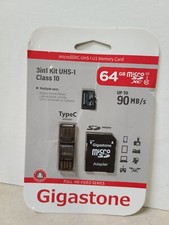 Gigastone GS-4IN1600X64GB-R Prime Series microSD Card 3-in-1 Kit 64GB 
