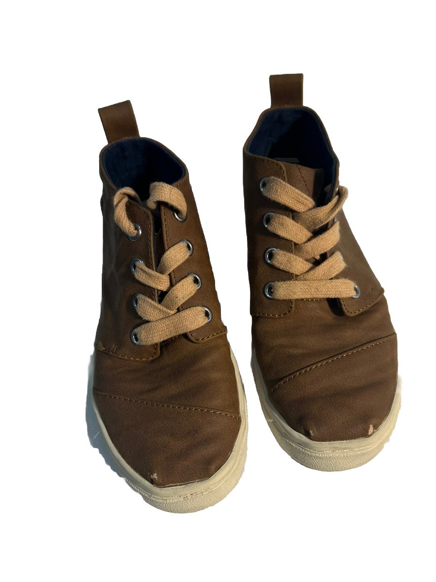 Canvas Shoes Toms Boys Boots TOMS Boys Youth Size Brown Leather