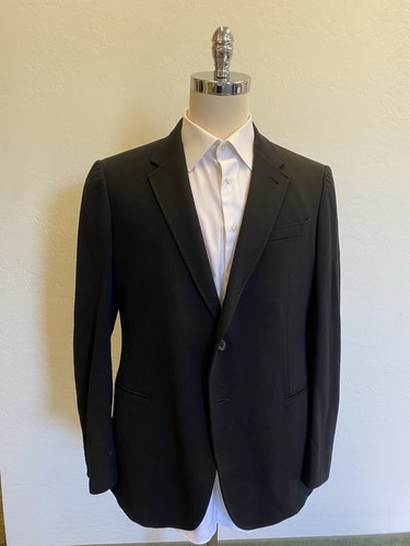 GIORGIO ARMANI LE COLLEZIONI Viscose Black Doeskin Sport Coat Sz 44 R - 第 1/8 張圖片