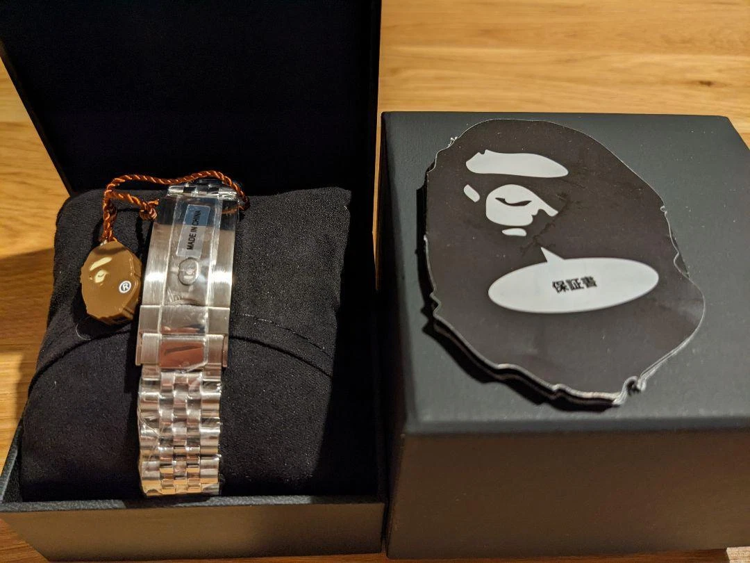 A BATHING APE Watch Men's Goods TYPE-2 BAPEX M Sliver Japan