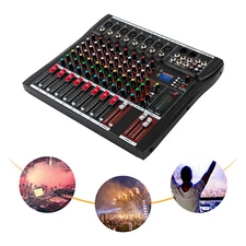 Pro 8Channel Bluetooth Studio Audio Mixer Live DJ KTV Mixer Power Mixing Console