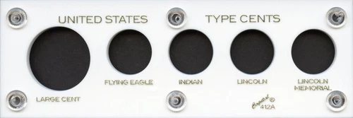 Capital Plastic 2" x 6" 5-Coin "United States Type Cents" - White