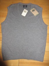Vintage Retro 1980's 90's Deadstock Jantzen Grey Classic Acrylic Sweater Vest Lg