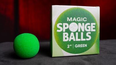 Sponge Ball Zaubertrick, 4 Stück grün 2'', Lieferung mit Videoanleitung