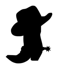 Cowboy Boot And Hat Decal 1 4"x5" Choose Color