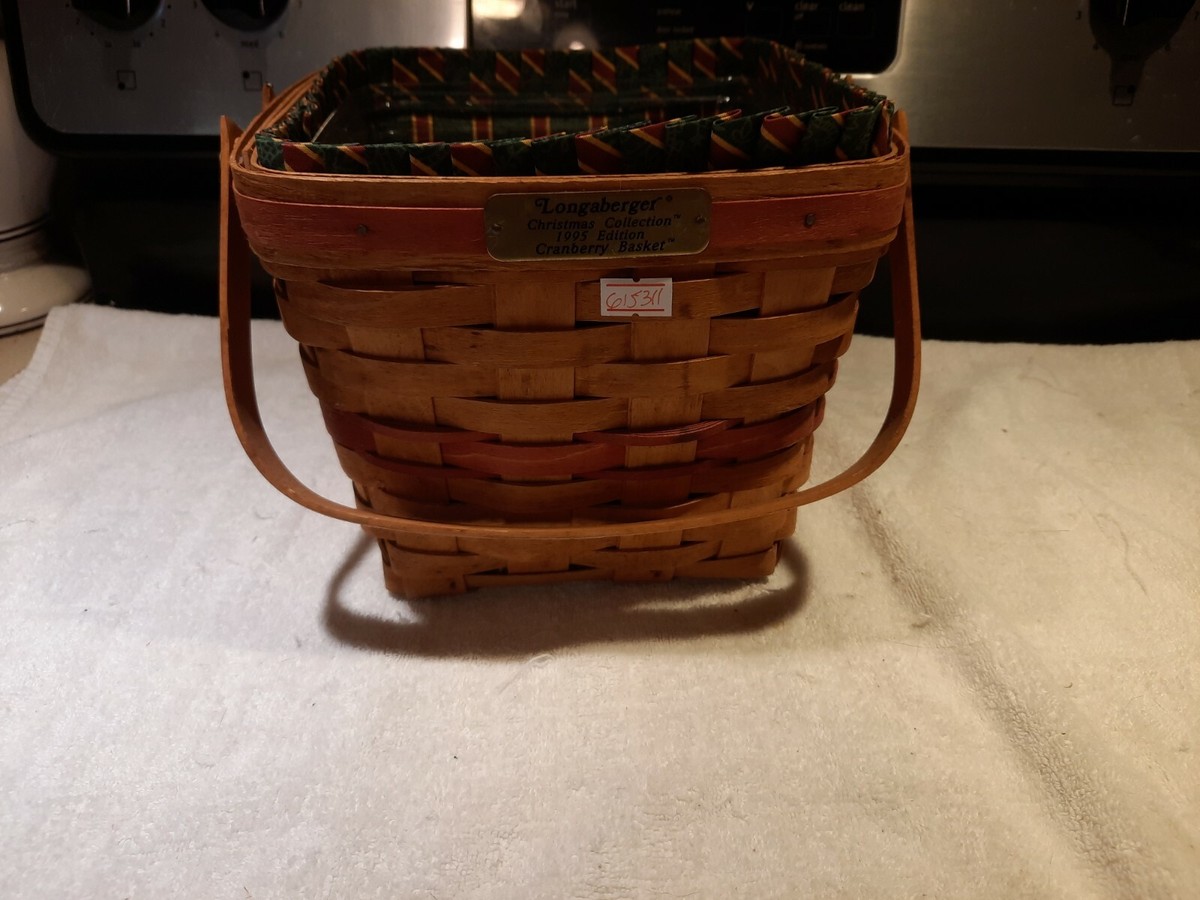 Longaberger Basket 1995 Cranberry Basket combo liner Protector is
