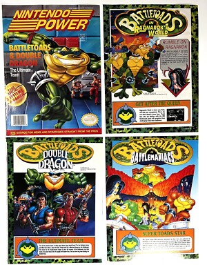 Battletoads Battlemaniacs (3) Original Print Ads & Cover 20x26cm Ea Gift Art NIN