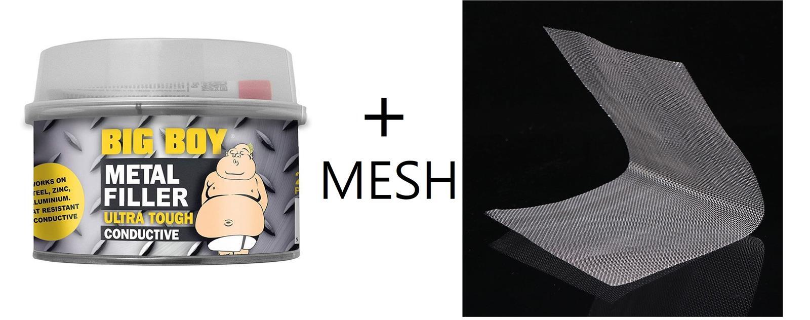 Metal Filler Car Body Panel Repair Putty + Aluminium Mesh Ultra Tough Conductive