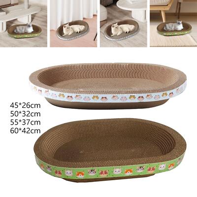 Oval Karton Katzenkratzer Bett Lounge Kratzunterlage Ruhe Schlafen