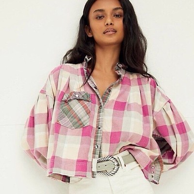 XS Emily Plaid Top $128 