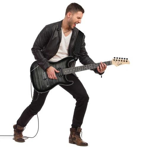 GST Stylish H-H Pickup Tiger Stripe Electric Guitar Kit and 20W AMP Bag Standard - Bild 5 von 12