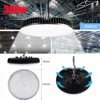 LED High Bay Light 100W 200W 300W UFO Factory Warehouse Industrial Shed Lighting