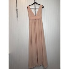 Lulus Heavenly Hues Blush Maxi Dress Bridesmaid Wedding Formal Party Flowy Small