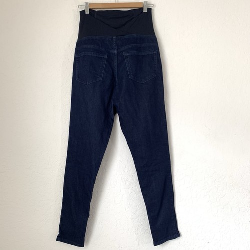 Isabel Umstandsjeans 4/27 dunkle Waschung blau über Baucheinsatz Stretch Jegging - Bild 2 von 12