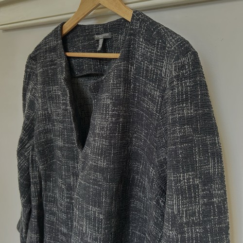 Eileen Fisher 3X offene Strickjacke Blazer Crosshatch Baumwolle Tencel Stretch Jacke - Bild 8 von 17