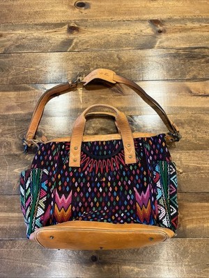 Nena and Co. Shoulder Bag Crossbody Purse Leather Embroiderd Needs TLC
