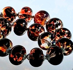 20 pcs handmade Lampwork glass beads 15mm  amber spacers beads