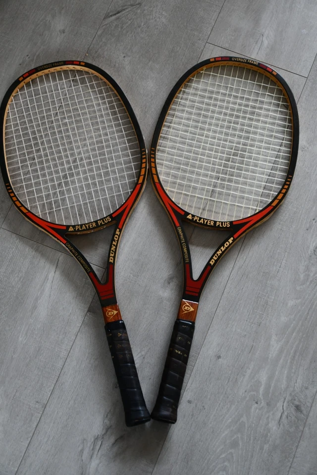 Bel ensemble 2 raquettes tennis bois adulte Dunlop A Player Plus avec housses - Photo 3/4