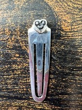 Sterling 925 Solid Silver Love Heart Happy Bookmark New 4cm Booktok Gift