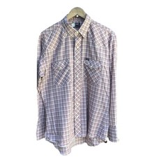 Vintage 90s Wrangler Plaid Pearl Snap Western Shirt Mens Large USA Cowboy