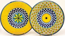 TWO VERY BEAUTIFUL GERIBI DERUTA HAND PAINTED 10" WALL PLATES, EXCELLENT COND