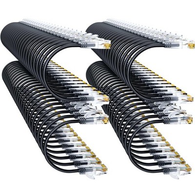 10Gsupxsel Cat6a Patch Cables 1ft (96 Pack) Slim, Cat6 Ethernet Patch Cable Pure