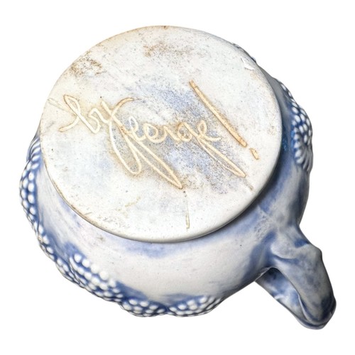 Vintage Rustic Salt Glazed Stoneware Creamer & Sugar Bowl Raised Berries Signed - Picture 16 of 16