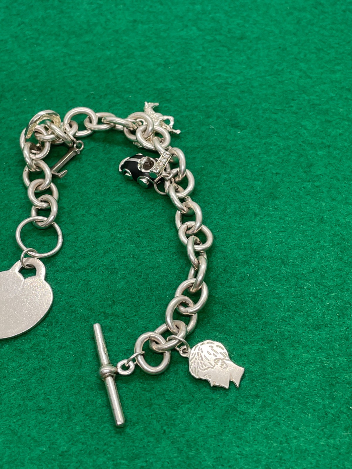 SOLID STERLING SILVER 925 BRACELET 47G VINTAGE 20… - image 3