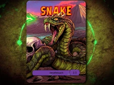 Snake 1/1 Deathtouch Full Art Token [by Darkside Tokens] Magic the Gathering MTG