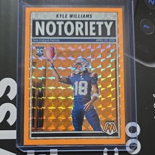 2025 Panini Mosaic Kyle Williams #23 Orange Prizm Patriots Rookie Card. rookie card picture