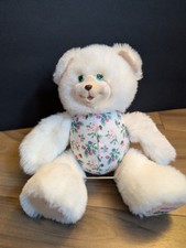 Vintage Fisher Price Briarberry Teddy Bear BerryBeth 9" Plush Toy 1998 White 90s