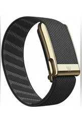 New Whoop 5.0/MG Superknit Luxe Band - Gray/Black - Gold Clasp/Link - Logo