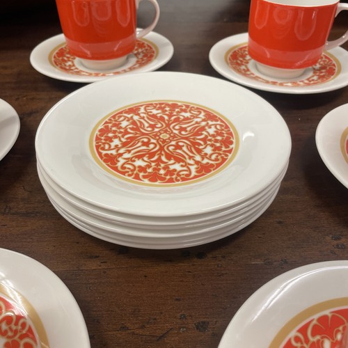 6 x Royal Doulton Seville China TEA TRIO Orange Cup & Saucer & Tea Plate 1970’s - Picture 8 of 21