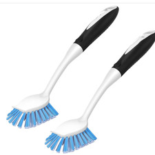 Hand-held dishwashing brush, 2 sets of hard-bristled dishwashing cleaning brush