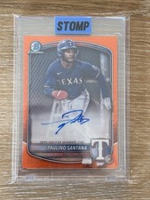 2025 Bowman Chrome Mega Box Paulino Santana Orange Mojo 25/25 Bookend Rangers