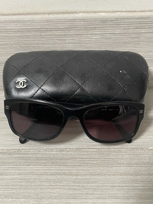 Chanel Quilted Frame Sunglasses 5126 c.501 Black Silver  display picture 1