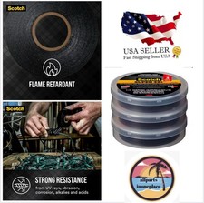 Electrical Tape Vinyl Black 3 Pack 66ft Scotch Super 33 Plus Indoor Outdoor Use