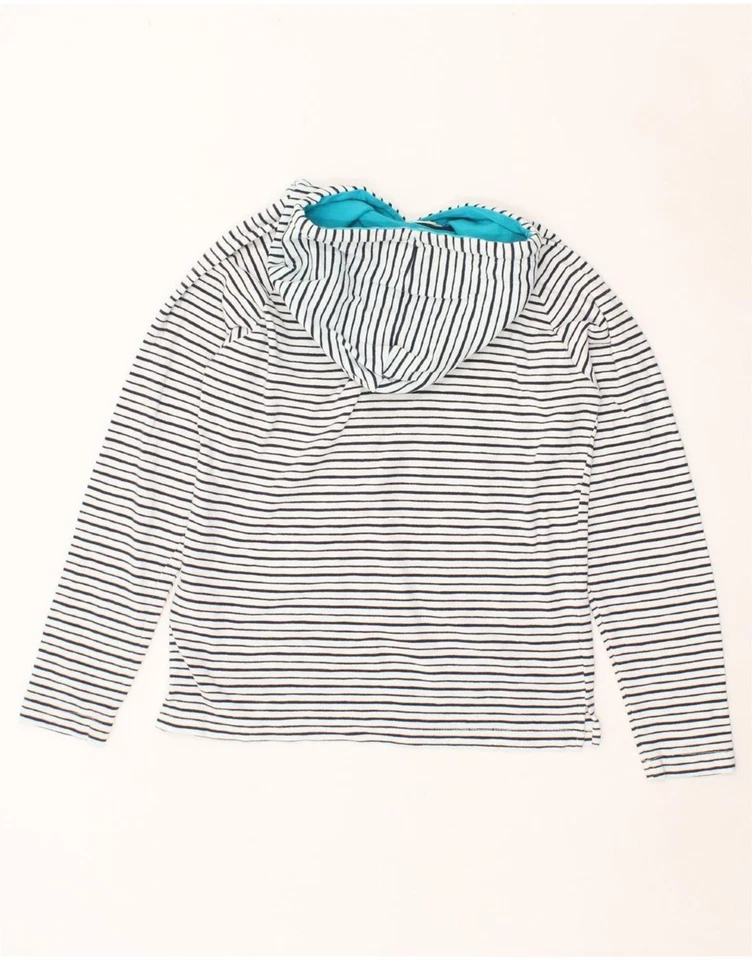 Top con capucha manga larga TRESPASS para mujer Reino Unido 12 mediano blanco a rayas algodón BX16 Foto 2 de 3