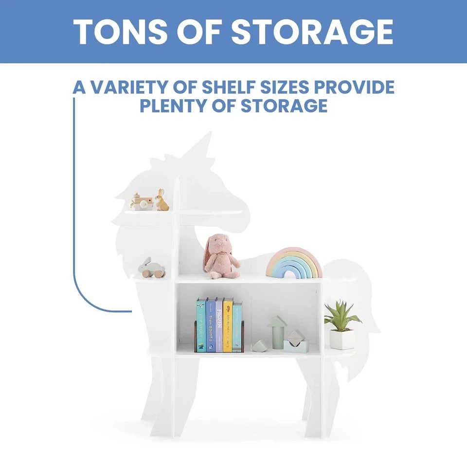 Librería Delta Children en forma de unicornio, blanca Foto 3 de 4