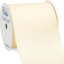 Ivory Grosgrain Ribbon 3 Inch x 10 Yards for Bows Gift Wrap Crafts and Sewing